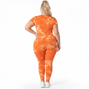 Mono Deportivo de Talla Grande para Gimnasio, Cuello en V, Manga Corta, Mono de Una Pieza, Ropa de Yoga con Estampado Personalizado, Mono de Yoga - Product Image 3