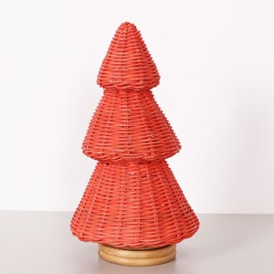 Wooden <b>christmas</b> ornaments rattan pine tree set handmade xmas trees for table top displays - Product Image 6