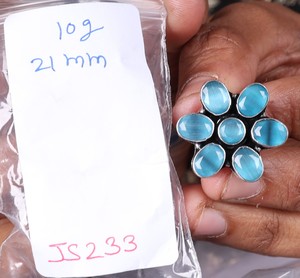 Oxidized Silver <b>Blue</b> Stone <b>Earrings</b> for Women | Brass Handmade Floral <b>Stud</b> <b>Earrings</b> | Indian Jewelry Bulk Wholesale Supplier - Product Image 3