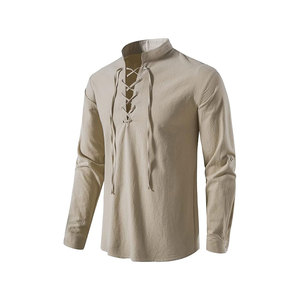 Chemise de reconstitution historique pour homme, style Renaissance, avec lacets et bandages - Product Image 5