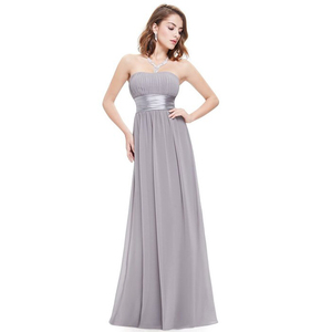Robe de soirée élégante en mousseline de soie et dentelle pour femme, sans bretelles, sans manches, pour demoiselle d'honneur, mariage, cérémonie, sur mesure - Product Image 4