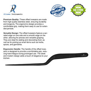 Pince de plats professionnel de 14 cm en acier inoxydable antiadhésif, outil de garniture culinaire de précision pour la cuisine - Product Image 2