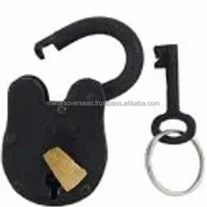 Candado Tradicional de Hierro Fundido Hecho a Mano, Duradero, con 2 Llaves, Acabado Negro, Logotipo Personalizado, Marca Metálica Extranjera para Decoración del Hogar - Product Image 2