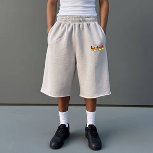New OEM/ODM High Street Solid Polyester/Cotton Men's French Terry Gym Running Jogger Shorts Elastic Waist Custom Embroidered Log - Product Image 4