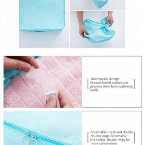 Set di 3 Borse Impermeabili e Traspiranti Nere per Organizzare Vestiti e Bagagli durante i Viaggi - Product Image 4