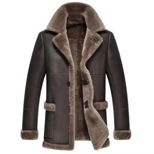 Chaqueta de Invierno para Hombre, Larga y Cálida, de Piel de Oveja, con Capucha y Ribete de Piel, Tejido de Lana, Servicio OEM, Acabado Impermeable y Transpirable - Product Image 1