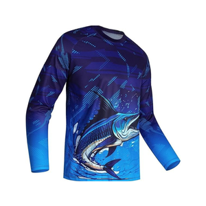 Haut de pêche anti-UV léger 140 GSM à séchage rapide, toucher soyeux, en tissu interlock, avec logo personnalisé, pour performance extérieure - Product Image 1