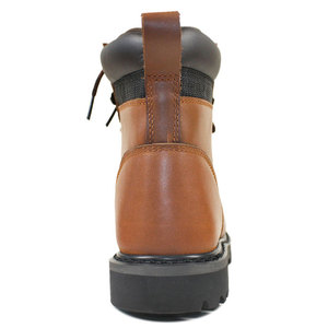 Bottes de travail pour hommes en cuir véritable à bout rond, imperméables, avec semelle extérieure en caoutchouc et semelle intermédiaire en EVA, toutes saisons, bottes à la cheville - Product Image 5