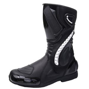 Botas de montar en moto personalizadas unisex, zapatos de cuero resistentes para carreras, turismo y aventuras diarias en motocicleta - Product Image 2