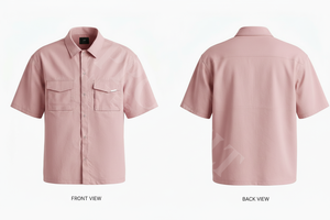 Chemise décontractée respirante et légère à manches courtes, couleur unie, avec poches avant personnalisées, confortable pour l'été - Product Image 5