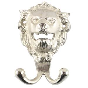 Handmade Silver Lion Head Iron Wall Hook Heavy Duty Decorative Double Coat Hook for Hanging Towels <b>Keys</b> Bags & Clothes <b>Hanger</b> - Product Image 1