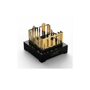 Brûleur d'encens métallique de luxe Skyline des Émirats Arabes Unis, Mubkhar doré personnalisé, support pour Bakhoor, brûleur d'Oud arabe en métal, décoration d'intérieur, cadeau de Ramadan - Product Image 3