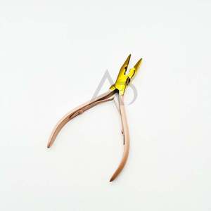 Pince à micro-perles pour extensions de cheveux, pince à bec de canard en acier inoxydable, impression de logo personnalisé, service OEM - Product Image 1