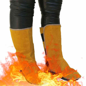 High Quality Leather Industrial Safety <b>Flame</b> Proof Cow Custom Design Leather Welding Shoe Protectors Heavy Duty Welder for Men - Product Image 5