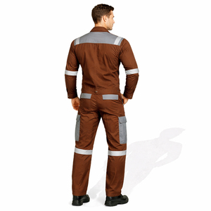 Ropa de Trabajo de Algodón Resistente, Uniforme de Seguridad Industrial, Overol con Costuras Reforzadas y Tiras Reflectantes, ISO 9001 - Product Image 5
