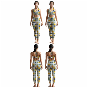 High Waisted Leggings And Matching Sports <b>Bra</b> Yoga Sets For Women Activewear Women Gym Yoga Sets - Product Image 6