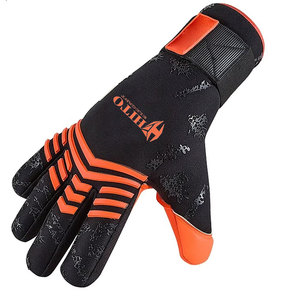 Gants de gardien de but de football extensibles en latex allemand noir et orange, design personnalisé, avec latex allemand de 4 mm - Product Image 3
