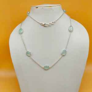 Style moderne 925 Sterling Silver Dainty Chaîne Collier pour Femmes Naturel À Facettes Chalcy Fine Pendentifs Charmes En Gros - Product Image 1