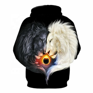 Sweat-shirt à capuche unisexe imprimé 3D motif animal, vêtement de sport à manches longues, sweat-shirt à capuche pour couple, en polaire écologique polyester/coton - Product Image 6
