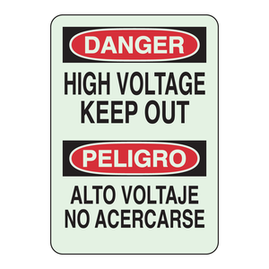 Panneau bilingue de signalisation de danger haute tension pour zones de sécurité industrielle - Product Image 2