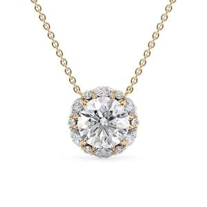 Wholesale 14K <b>Solid</b> Gold 2 Carat Round Cut Lab Grown Diamond Solitaire Pendant <b>Necklace</b> Bridal Engagement Fine Jewelry for Women - Product Image 6
