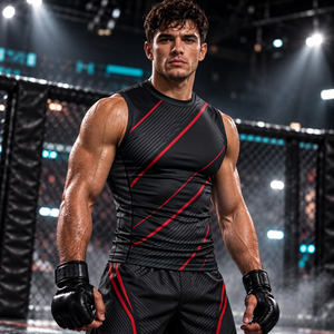 Camisetas de Grappling para Hombre con Nylon y Spandex de Elasticidad en Cuatro Direcciones y Corte Atlético para Academias de Entrenamiento - Product Image 2
