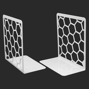 Modern Metal Non Slip Bookends for Bookshelves Heavy Duty Decorative Book Holder Stands for Home Office Study <b>Table</b> - Product Image 4
