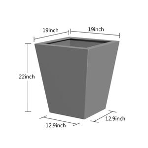 Vaso da Giardino Stiloso Burni da 22 Pollici per Interni/Esterni, Grande Fioriera in Metallo Affusolata con Foro di Drenaggio e Tappo in Gomma - Product Image 5