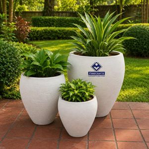 2026 Indian Manufacturer's High Quality Fibre Glass PE Coated Modern Stylish Floor Outdoor Self Watering Decorative Flower Pots - Product Image 1