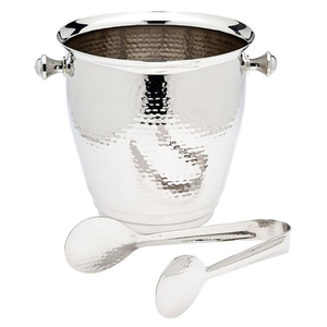 Seau à glace de luxe en or, double paroi en acier inoxydable, seau à glace isotherme avec couvercle, motif géométrique texturé, vin, champagne - Product Image 3