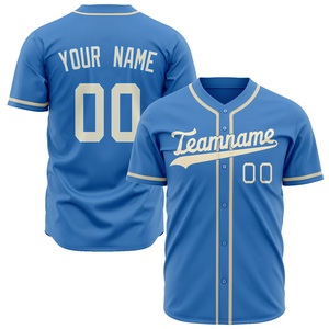 Camiseta de Béisbol Personalizada para Hombre, Azul, Manga Corta, Cuello en V, Absorbe la Humedad, Ropa Deportiva de Equipo con Número 00 Impreso en la Parte Delantera - Product Image 1