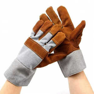 Gants de travail en cuir à double paume pour la protection des mains, robustes, renforcés, ignifuges, anti-coupure, pour le jardinage et le travail en hauteur - Product Image 4