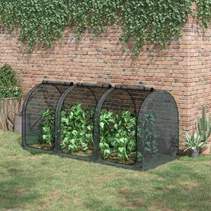 Rete da Giardino Nera 9x4 con Tre Porte con Cerniera, Gabbia per Piante, Tenda Protettiva, Borsa per il Trasporto, 4 Picchetti per Giardino e Prato - Product Image 2
