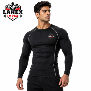 <b>Men</b> Long Sleeve <b>Compression</b> <b>Shirt</b> Quick Dry Athletic Base Layer | Gym Workout Running Training Fitness Stretch Sports Top Black - Product Image 1