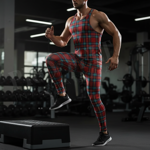Premium Quality Custom Plaid <b>Pattern</b> Compression Leggings Quick Dry Stretch Gym Running <b>Tights</b> Athletic Fitness Workout Pants - Product Image 3