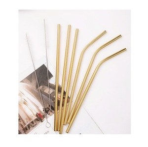 Pailles réutilisables en cuivre pour boissons, adaptées aux smoothies, jus, café glacé et boissons rafraîchissantes - Product Image 3