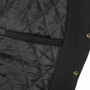 Wholesale Hip Hop Blank Coated Canvas Varsity <b>Jacket</b> For Custom Wool <b>Leather</b> Sleeve Baseball Letterman <b>Jackets</b> - Product Image 2
