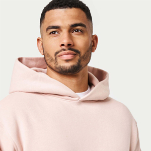 Men's <b>Pink</b> Hooded <b>Sweatshirt</b> Oversized Fit Cotton French Terry Casual Pullover for Autumn Season - Product Image 6