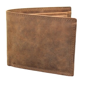 Men's Suede Fold <b>Wallet</b> Multi-Card Holder Normcore Minimalist Style Short Length Brown Leather Interior - Product Image 3