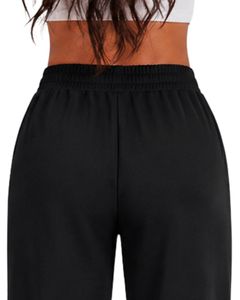 Pantalones Deportivos Anchos Negros para Mujer, Cintura Alta, Corte Holgado, Estilo Casual, para Uso Diario - Product Image 6