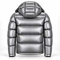 Veste d'hiver matelassée brillante pour homme, manteau à capuche rembourré, col montant, poches zippées, vêtements décontractés urbains pour temps froid