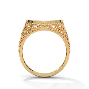 Vintage Oval Inlay Gold Plated <b>Ring</b> <b>Adjustable</b> Statement Band for Gift - Product Image 2