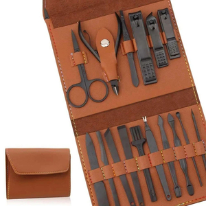 Wholesale 8-Piece German Stainless Steel Manicure Pedicure <b>Kit</b> <b>Nail</b> File Scissor Pusher Beauty Set PU Zipper Case Box Packaging - Product Image 6