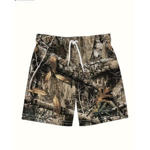 NUEVOS Pantalones Cortos Deportivos de Camuflaje Personalizados al por Mayor, Casuales, para Caza, Unisex, 100% Poliéster, Resistentes al Viento, con Cierre de Cordón - Product Image 5