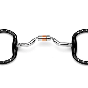 Mors d'équitation Eggbutt doré à bas prix, respirant, avec logo personnalisé, en maille extensible et anneaux en cuivre - Product Image 6