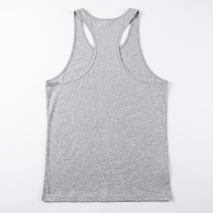 Custom LOGO Cotton Blend Men's Gym <b>Tank</b> <b>Top</b> Solid Silk Screen Printing Knitted Breathable Eco-Friendly Quick Dry Athletic Fit - Product Image 3