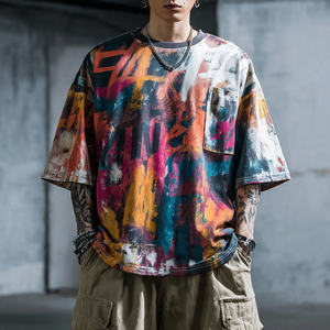 Camiseta Oversize de Sublimación de Alta Calidad para Hombre, Moda Masculina, Hombro Caído, Estampada, Ropa Casual, Camiseta de Sublimación para Hombre - Product Image 1