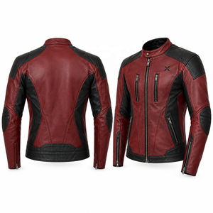 Veste de moto en cuir de la collection Capsule |   Noir Bourgogne Marron Bleu |   Fabricant OEM ODM |   Qualité de conception haut de gamme | - Product Image 3