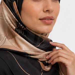 Lightweight Elegant <b>Women's</b> Square Silk <b>Head</b> <b>Scarves</b> for All Seasons with Breathable Fabric and Color Blocking Patterns - Product Image 6