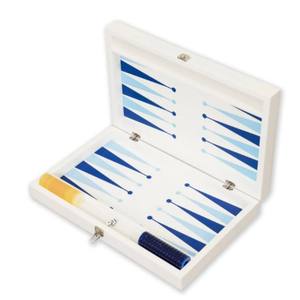 Luxury Light Blue <b>Backgammon</b> Board Game <b>Set</b> with Durable <b>Backgammon</b> with Complete Accessories and Checkers Perfect for Gifting - Product Image 2